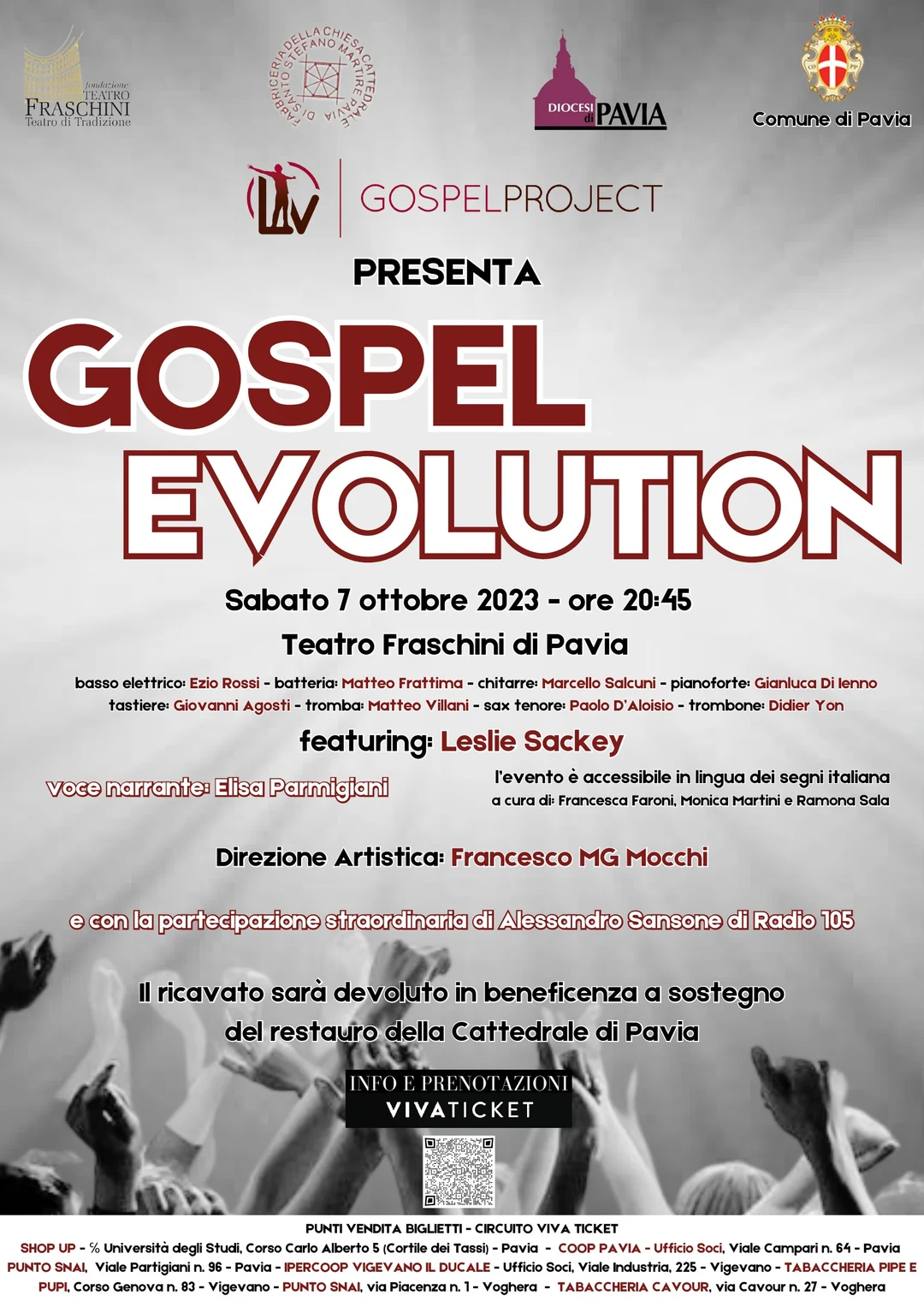 Locandina di Gospel Evolution al Teatro Fraschini, 7 ottobre 2023